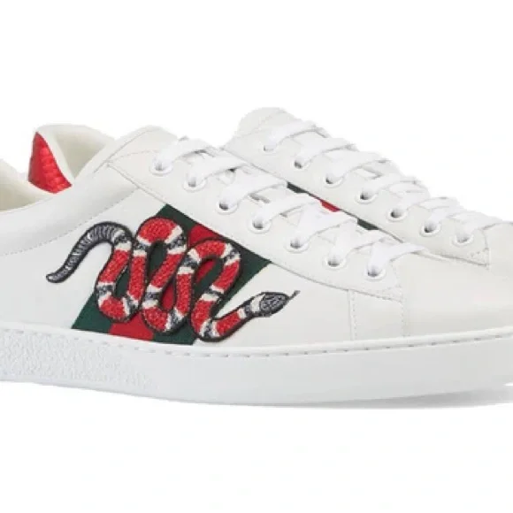 Gucci Ace Embroidered Snake Sneakers - Picture 2 of 8